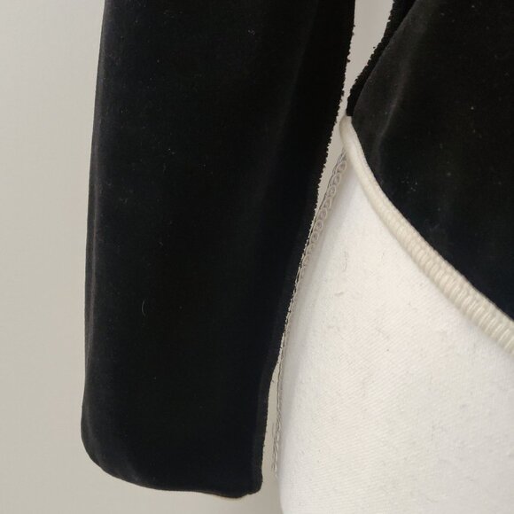 Vintage Sonia Rykiel Black Velvet Cardigan w/ White Trim – Size S - Picture 5 of 6